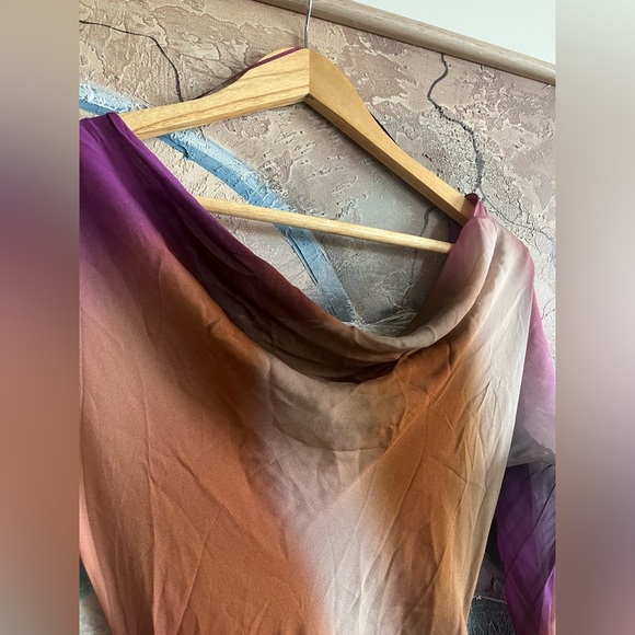 NWT ZARA Long semisheer flowy tie dye gown - Picture 6 of 16